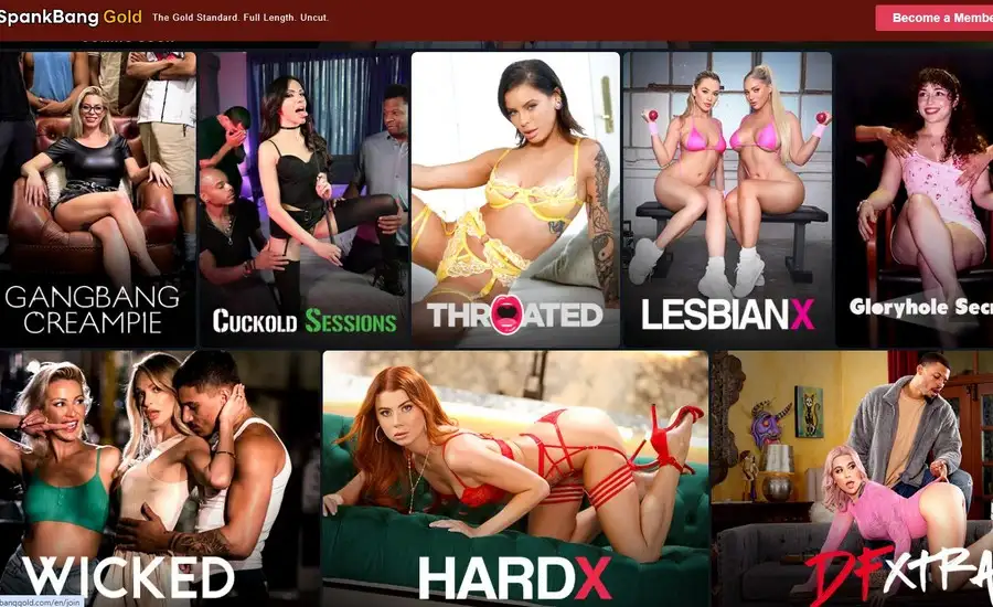Porn site SpankBang Gold home capture
