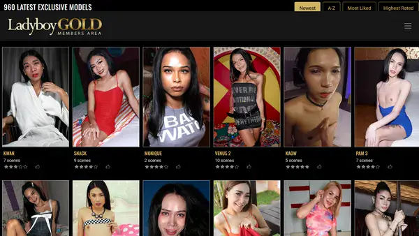 Ladyboy Gold models list