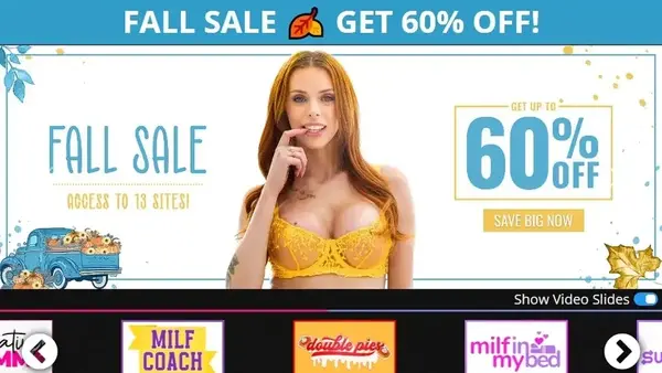 Mom Lover homepage with -60% Fall Sale banner